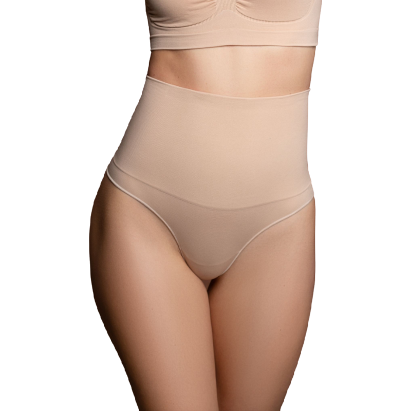 BYE-BRA - SEAMLESS THONG SHAPER BEIGE SIZE XXL