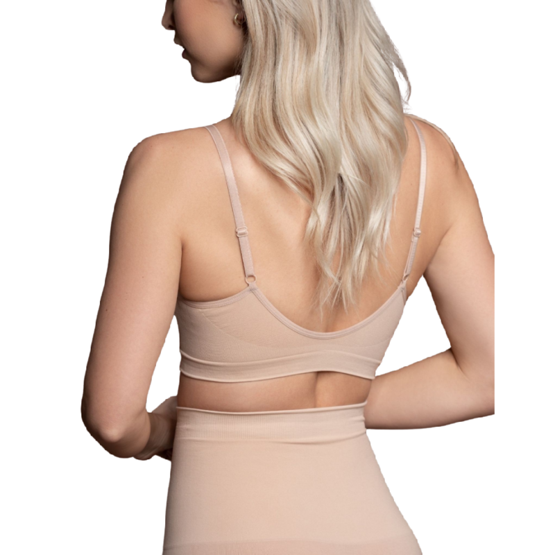 BYE-BRA - MEDIUM CONTROL SEAMLESS BRA BEIGE SIZE S