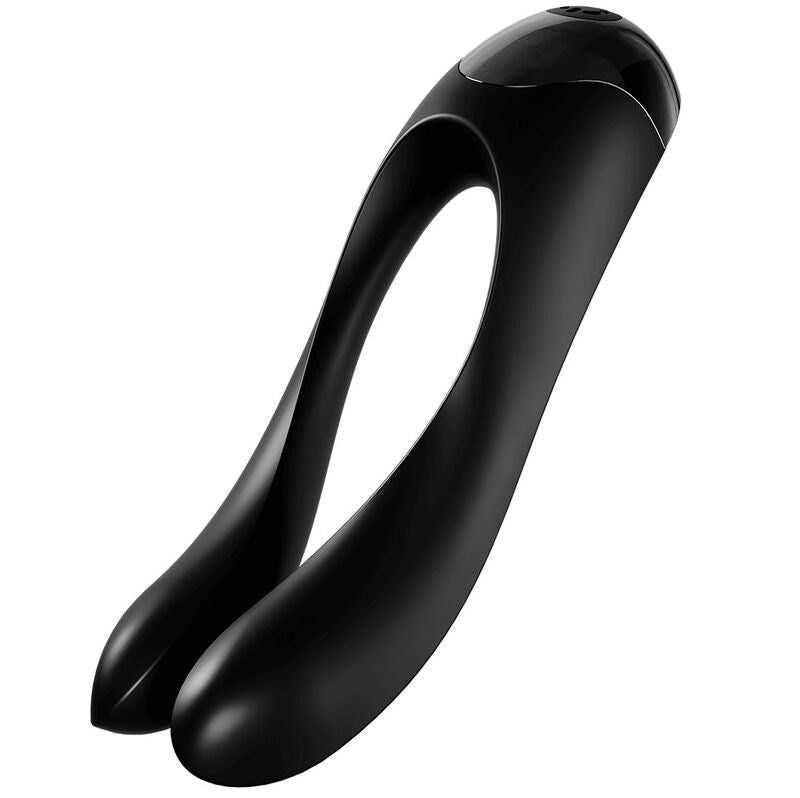 SATISFYER - FINGERTIP VIBRATOR CANDY CANE BLACK
