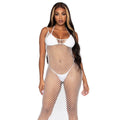 LEG AVENUE - TWISTED NET MAXI DRESS ONE SIZE WHITE