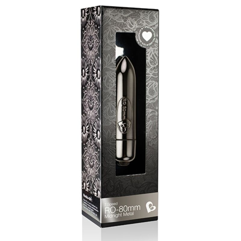 ROCKS-OFF - RO-80MM VIBRATING EGG MIDNIGHT METAL