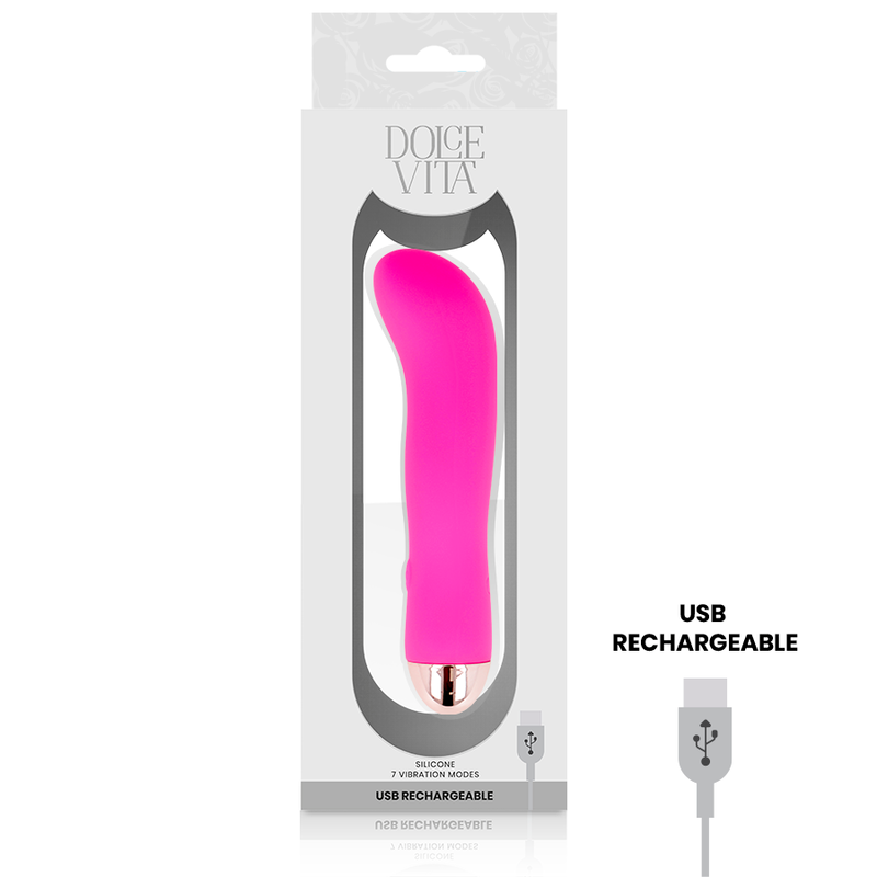 DOLCE VITA - RECHARGEABLE DUAL ROSE VIBRATOR 7 SPEEDS