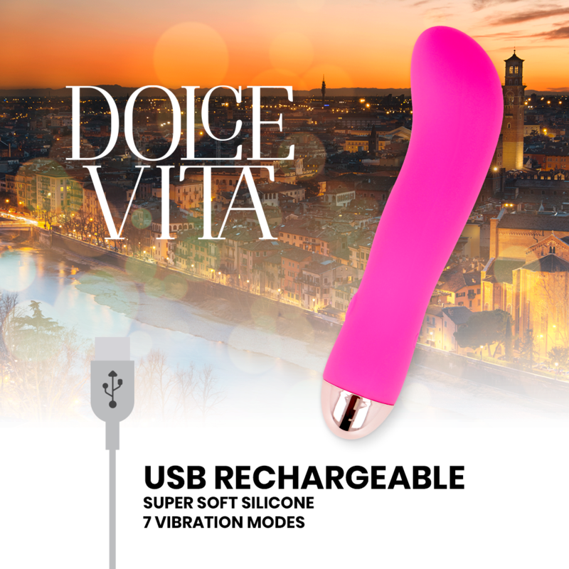 DOLCE VITA - RECHARGEABLE DUAL ROSE VIBRATOR 7 SPEEDS