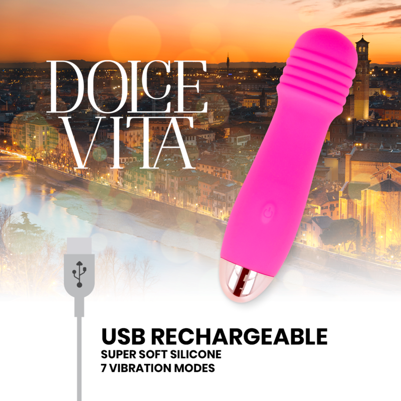 DOLCE VITA - RECHARGEABLE VIBRATOR THREE ROSE 7 SPEEDS