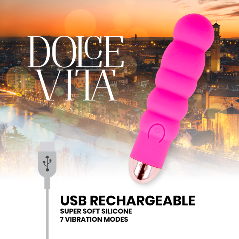 DOLCE VITA - RECHARGEABLE VIBRATOR SIX ROSE 7 SPEEDS