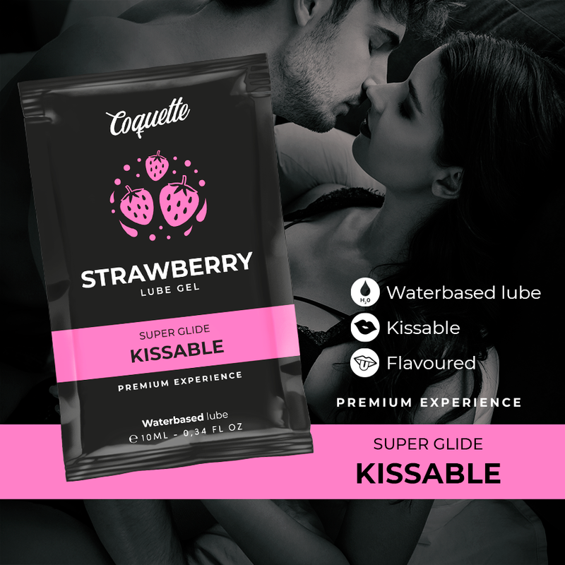 COQUETTE COSMETICS - KISSABLE STRAWBERRY WATER-BASED LUBRICANT POUCH 10 ML