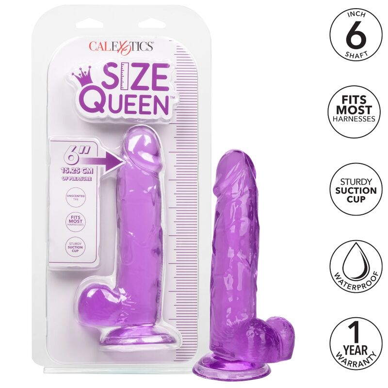 CALEXOTICS - QUEEN DILDO PURPLE 6 IN