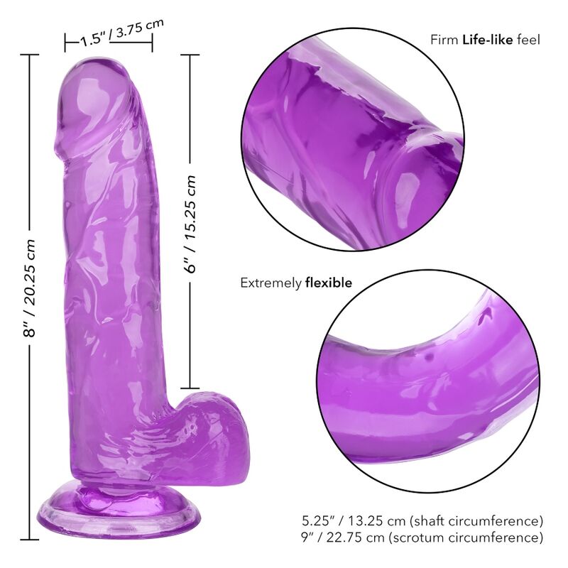 CALEXOTICS - QUEEN DILDO PURPLE 6 IN