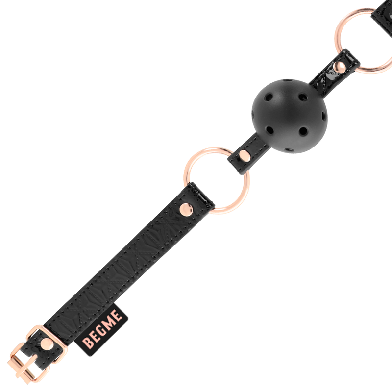BEGME - BLACK EDITION VEGAN LEATHER BALL GAG