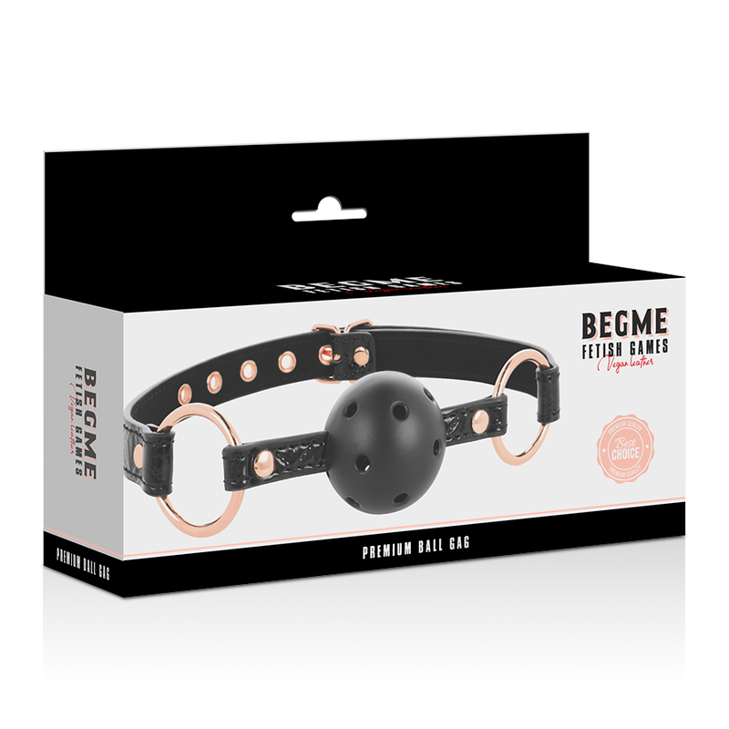 BEGME - BLACK EDITION VEGAN LEATHER BALL GAG