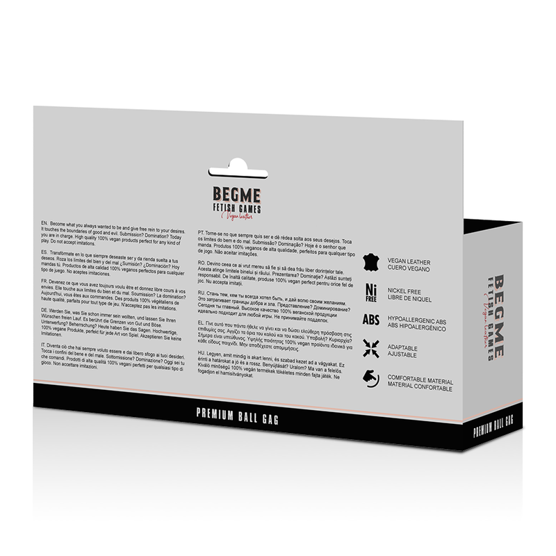 BEGME - BLACK EDITION VEGAN LEATHER BALL GAG
