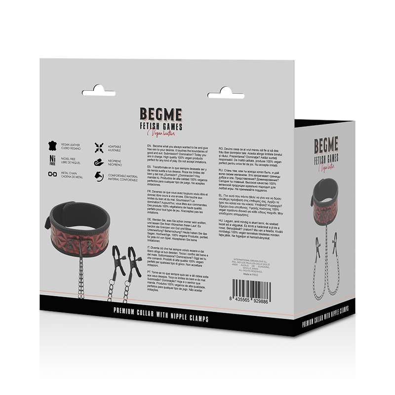 BEGME - RED EDITION COLLAR WITH TÉLÉMON CLAMPS WITH NEOPRENE LINING