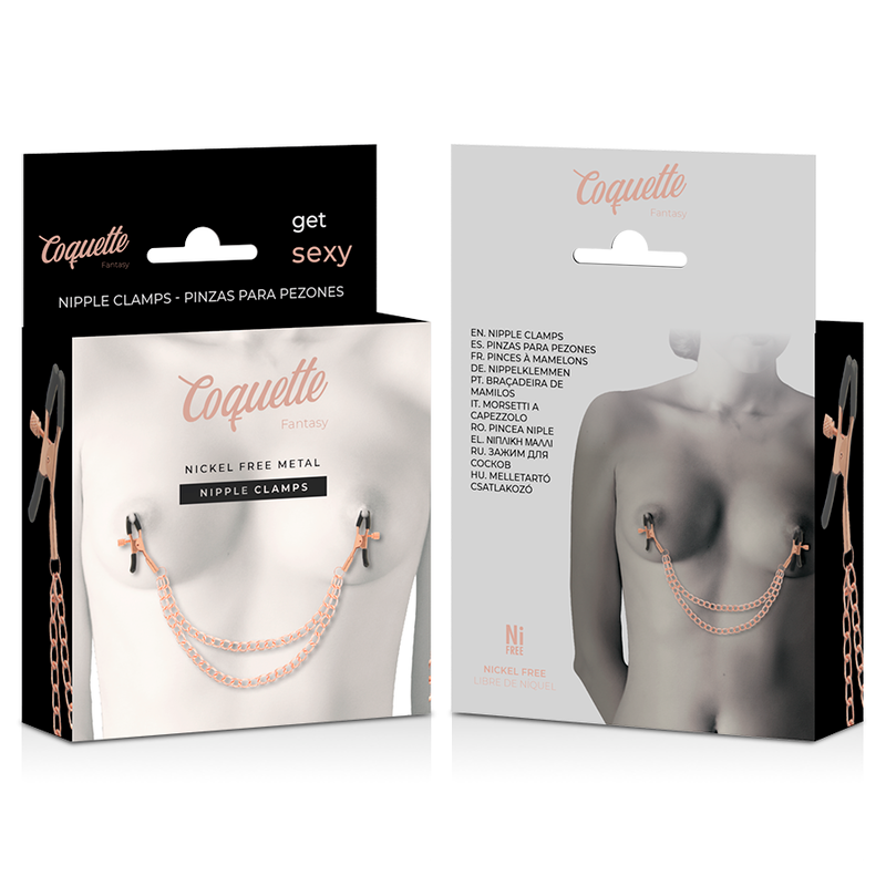 FLIRTY CHIC DESIRE - FANCY METAL NIPPLE CLAMPS WITH CHAIN