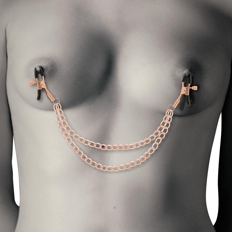 FLIRTY CHIC DESIRE - FANCY METAL NIPPLE CLAMPS WITH CHAIN