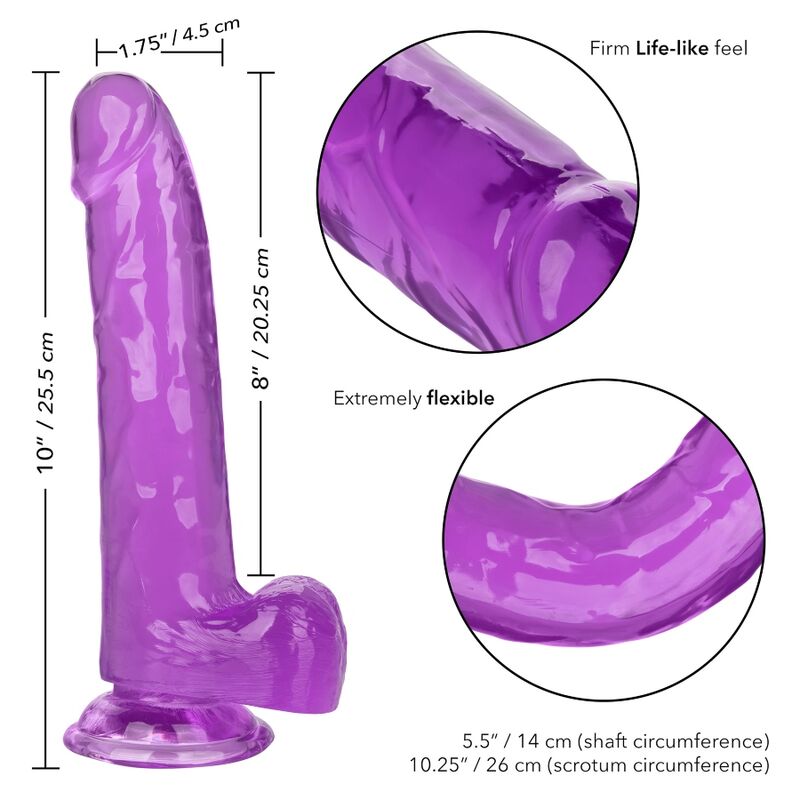 CALEXOTICS - QUEEN DILDO PURPLE 8"