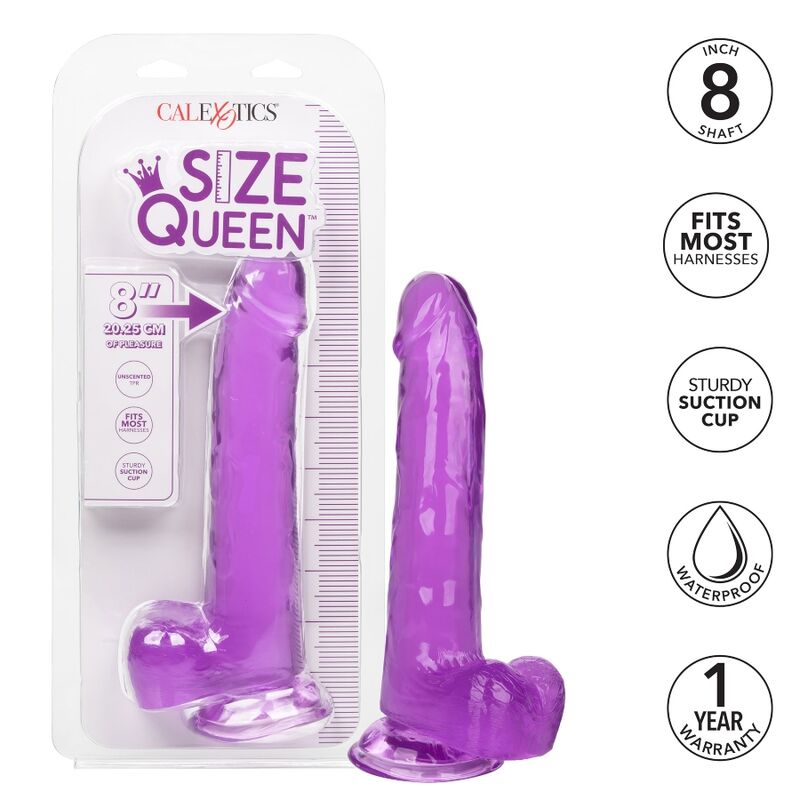 CALEXOTICS - QUEEN DILDO PURPLE 8"