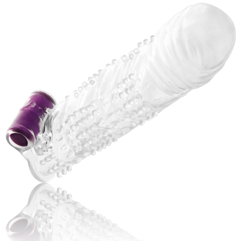 OHMAMA - TEXTURED PENIS SHEATH WITH VIBRATING BALL