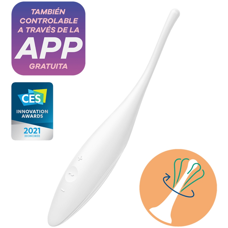 SATISFYER - TWIRLING JOY WHITE CLITORAL TIP VIBRATOR