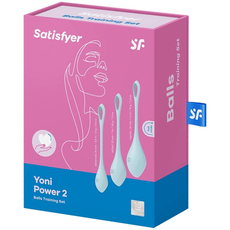 SATISFYER - YONI POWER TRAINING SET 2 BLUE