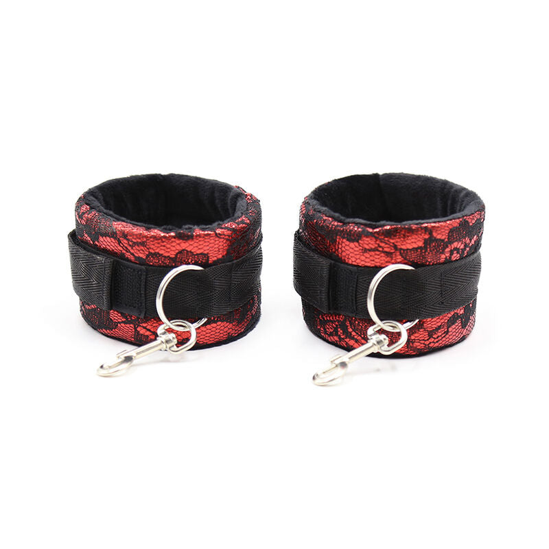 OHMAMA FETISH - VELVET HANDCUFFS WITH NYLON RIBBON