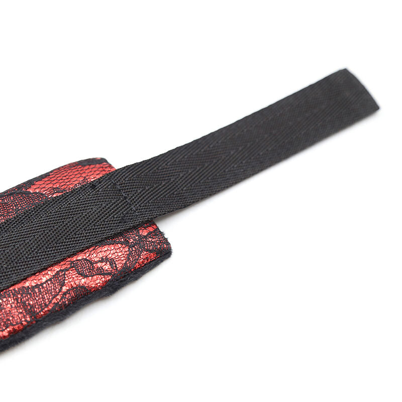 OHMAMA FETISH - VELVET HANDCUFFS WITH NYLON RIBBON