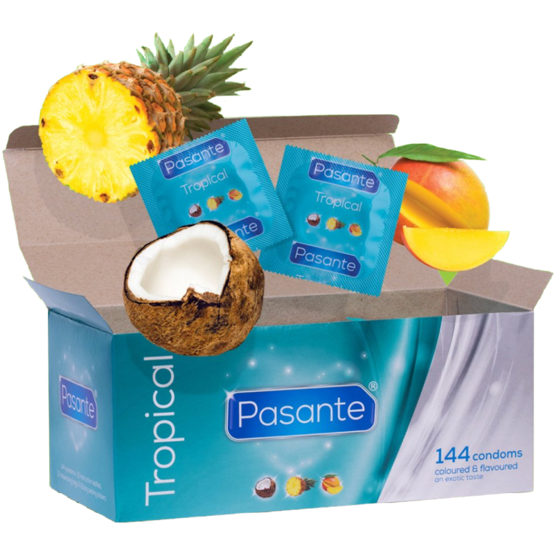 PASANTE - TROPICAL FLAVOURED CONDOMS 144 UNITS