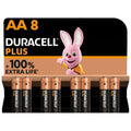 DURACELL - PLUS POWER ALKALINE BATTERY 100 AA LR6 8 PACK