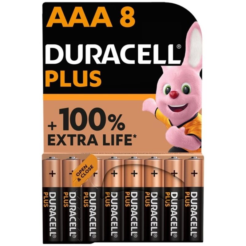 DURACELL - PLUS POWER ALKALINE BATTERY 100 AAA LR03 8 UNIT?