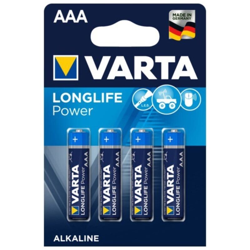 VARTA - LONGLIFE POWER ALKALINE BATTERY AAA LR03 4 COUNT