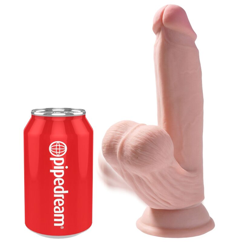 KING COCK - DILDO BALLS 3D PLUS 15.2 CM LIGHT SKIN