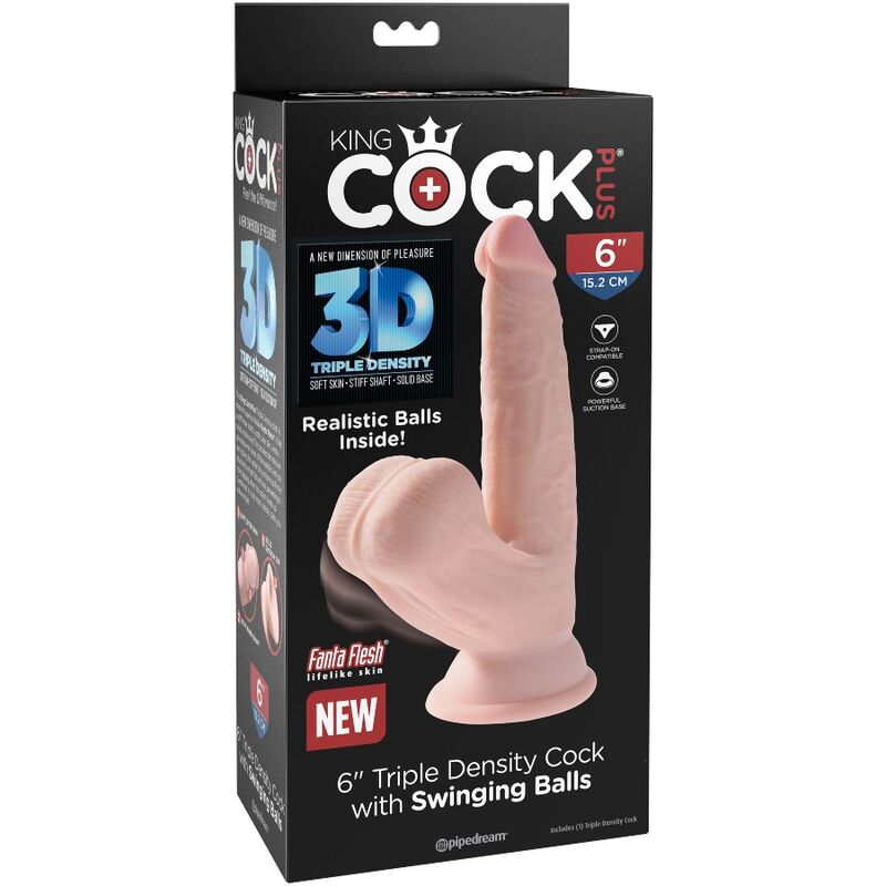 KING COCK - PLUS BALLS DILDO 3D 12.7 CM