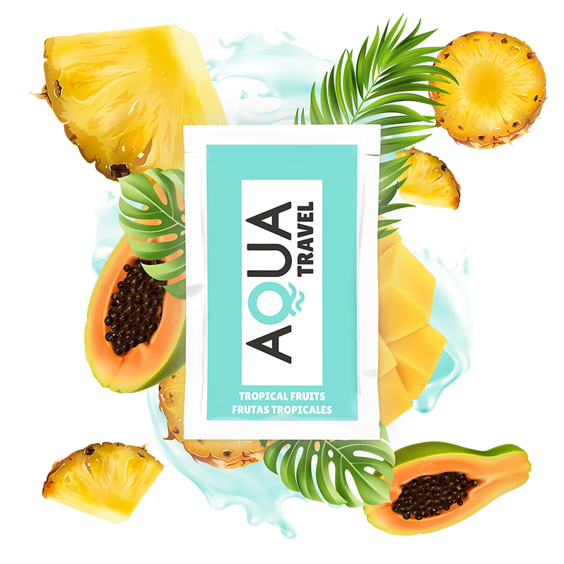 AQUA TRAVEL - TROPICAL FRUIT FLAVORED WATER-BASED LUBRICANT 6 ML