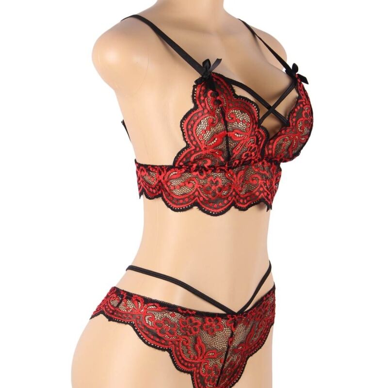 SUBBLIME - TWO-PIECE LACE TOP AND BRIEF SET S/M