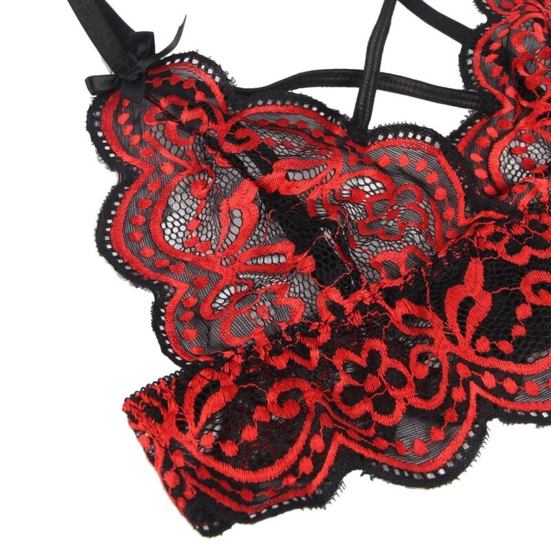 SUBBLIME - TWO-PIECE LACE TOP AND BRIEF SET S/M