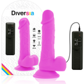 DIVERSIA - VIBRATING FLEXIBLE DILDO PURPLE 20.5 CM -Ø- 4.2 CM