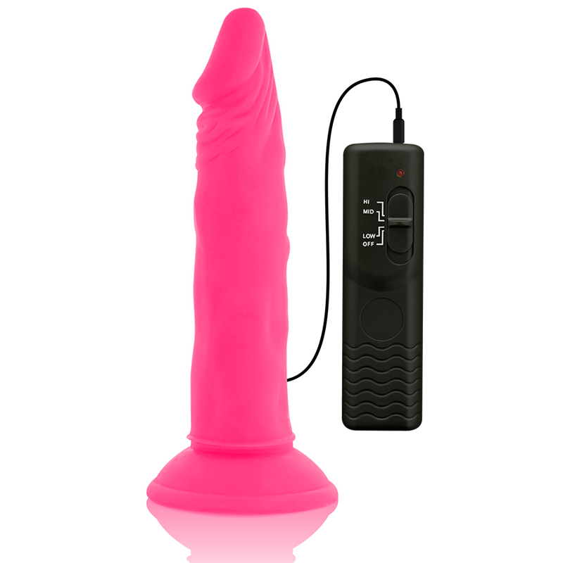 DIVERSIA - PINK SOFT VIBRATING DILDO 23 CM -O- 4.3 CM