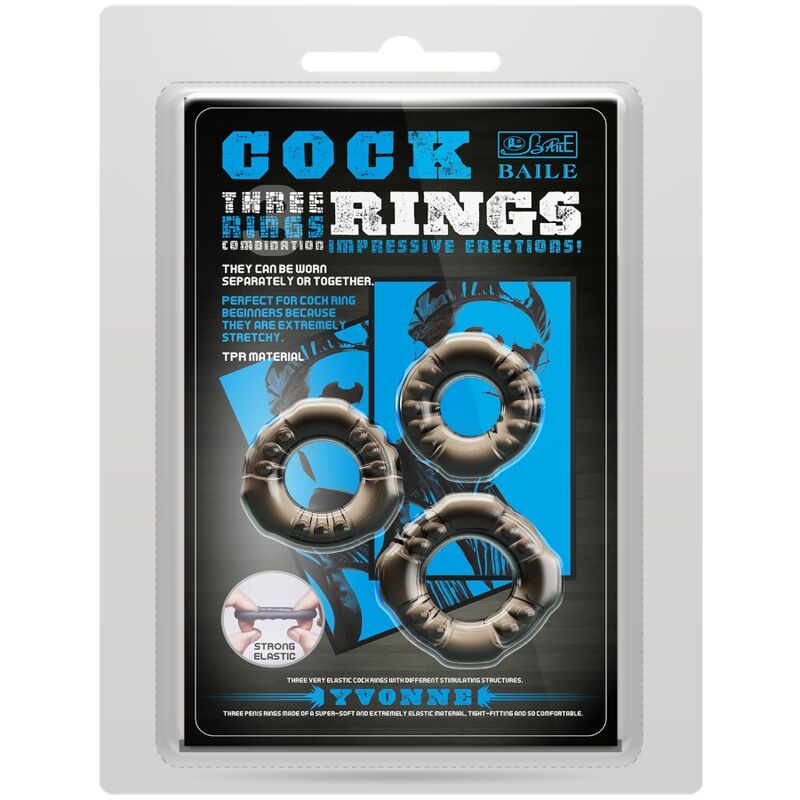BAILE - COCK RINGS YVONNE ENSEMBLE 3 PENIS RINGS