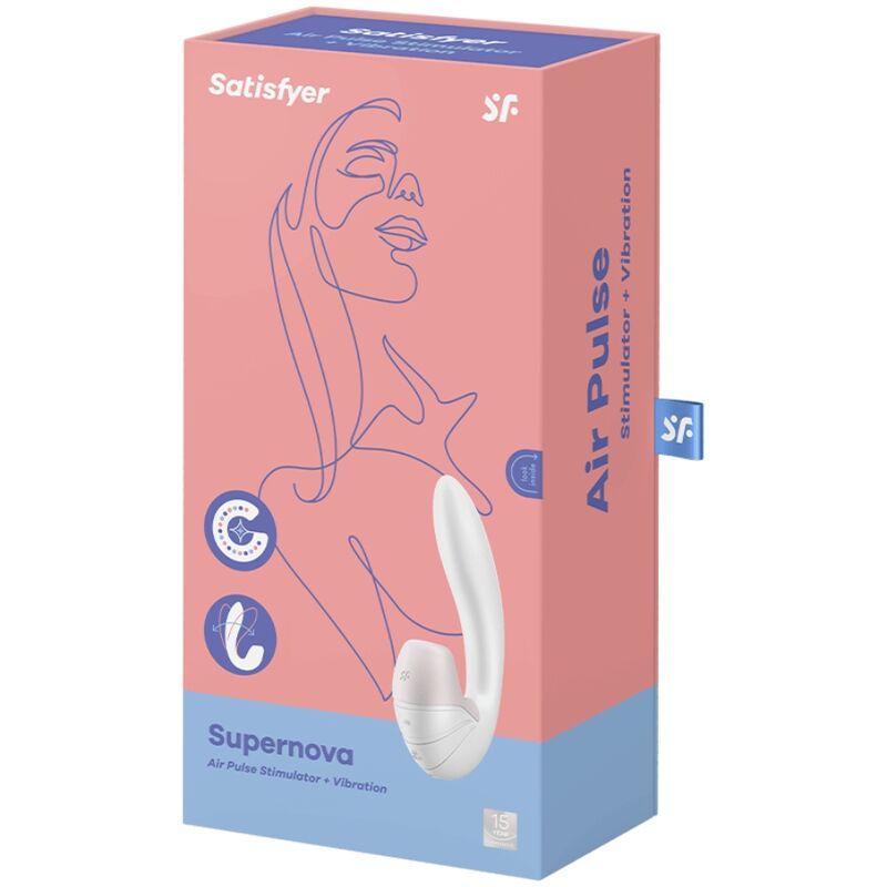 SATISFYER - SUPERNOVA AIR PULSE STIMULATOR AND VIBRATOR WHITE