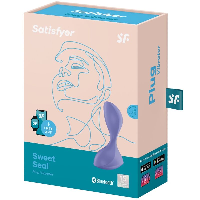 SATISFYER - SWEET SEAL VIBRATING APP BUTT PLUG PURPLE