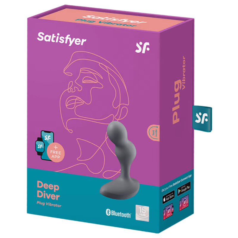 SATISFYER - DEEP DIVER VIBRATING BUTT PLUG GRAY