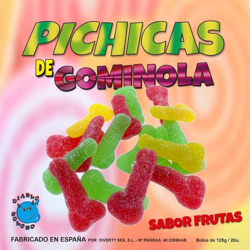 DIABLO GOLOSO - FRUIT FLAVOUR GUMMY PICHITAS WITH SUGAR