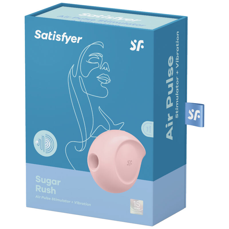 SATISFYER - SUGAR RUSH ROSE AIR PULSE STIMULATOR AND VIBRATOR