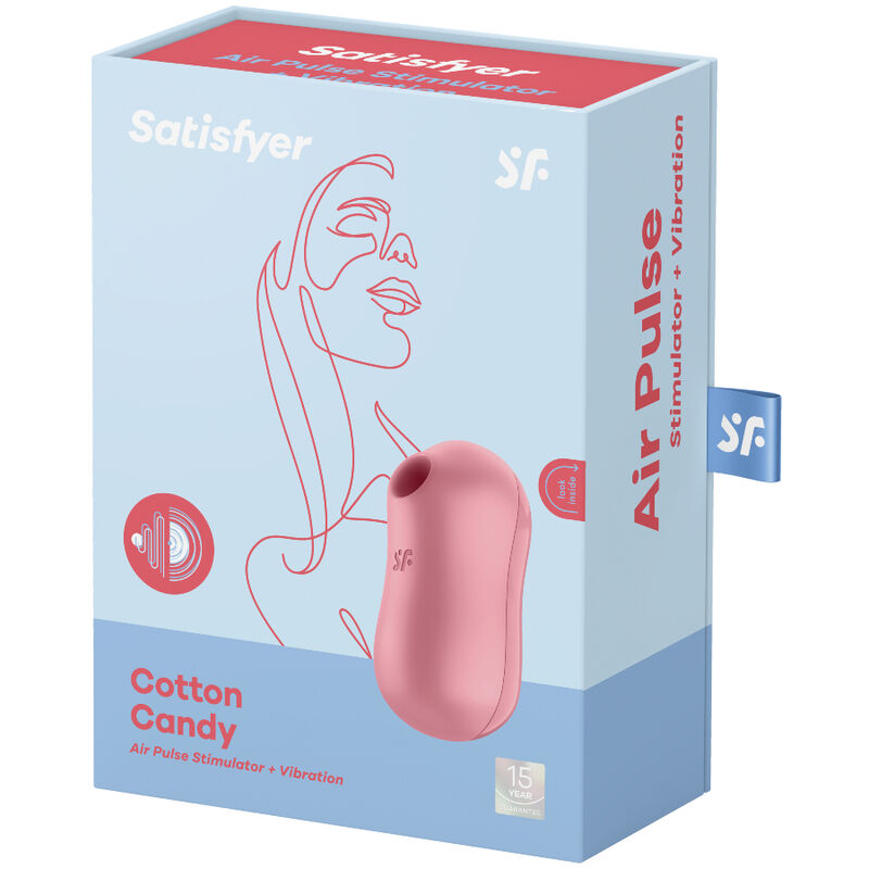 SATISFYER - PINK COTTON CANDY AIR PULSE STIMULATOR AND VIBRATOR
