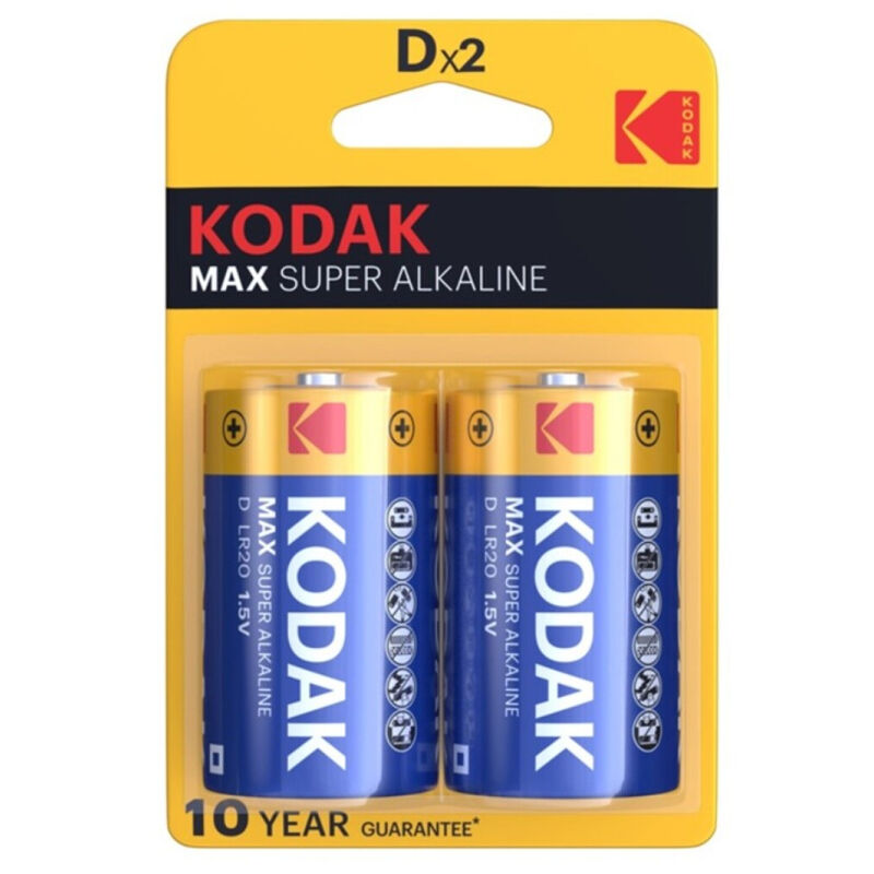 KODAK - MAX D LR20 ALKALINE BATTERY 2 COUNT