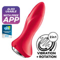 SATISFYER - ROTATOR PLUG 1+ VIBRATING RED