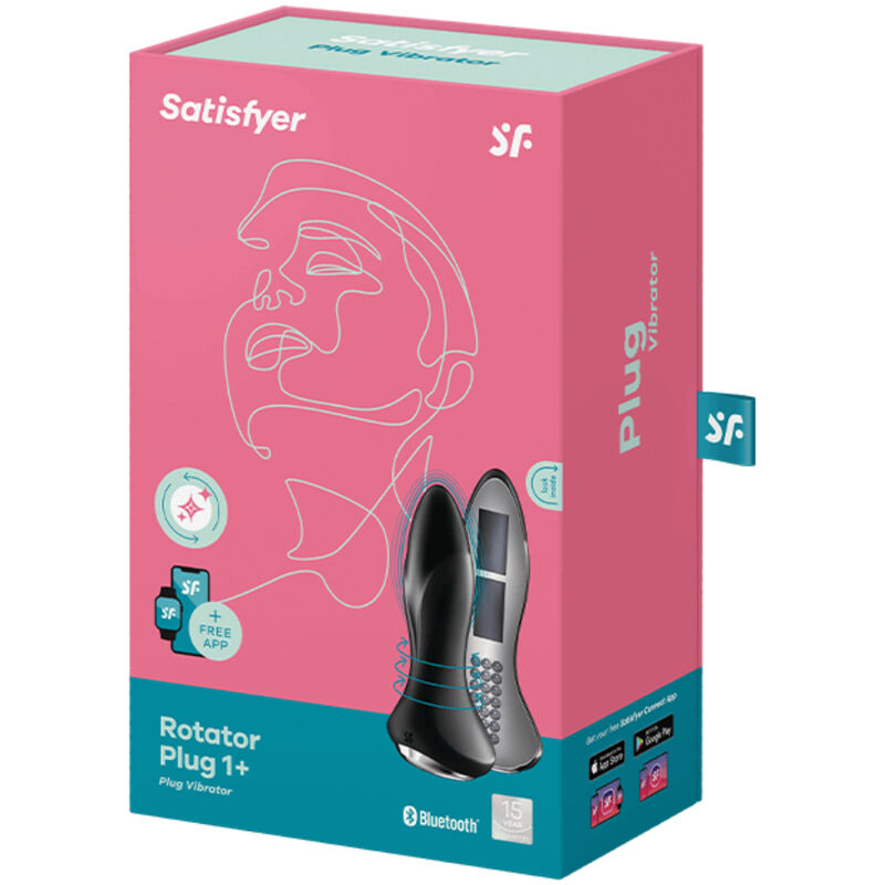 SATISFYER - ROTATOR PLUG 1+ VIBRATING APP BLACK