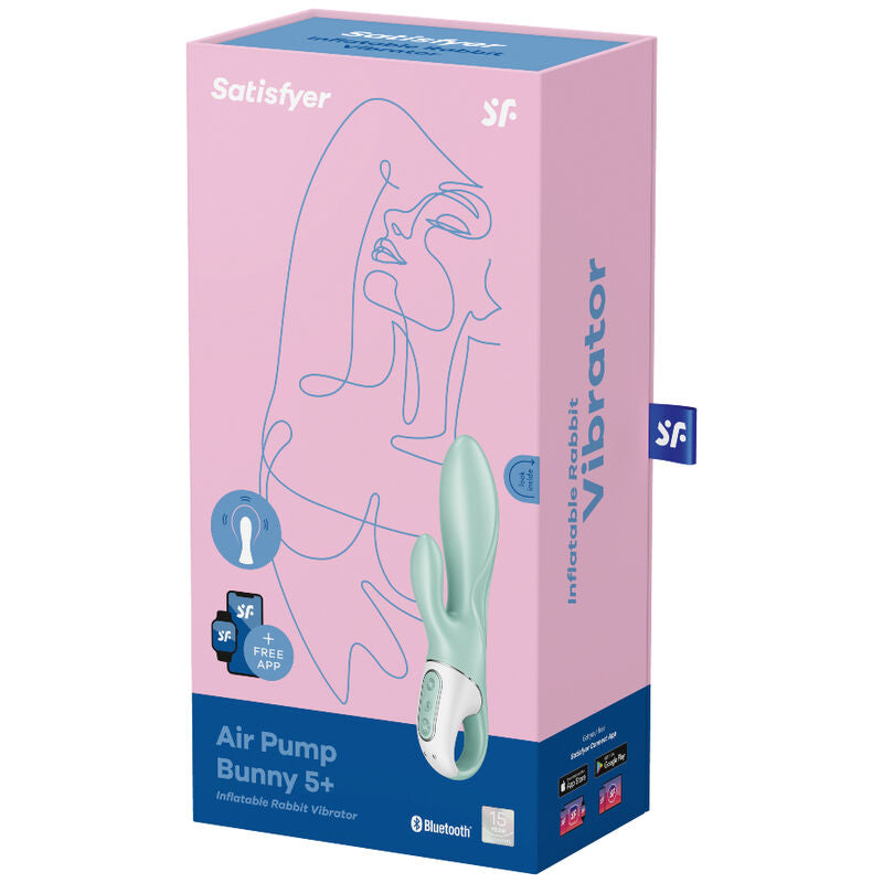 SATISFYER - AIR PUMP BUNNY 5+ INFLATABLE RABBIT VIBRATOR GREEN