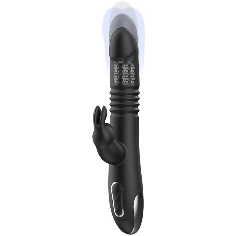 BLACK&SILVER - KENJI RABBIT VIBRATOR UP & DOWN + WATCHME REMOTE CONTROL