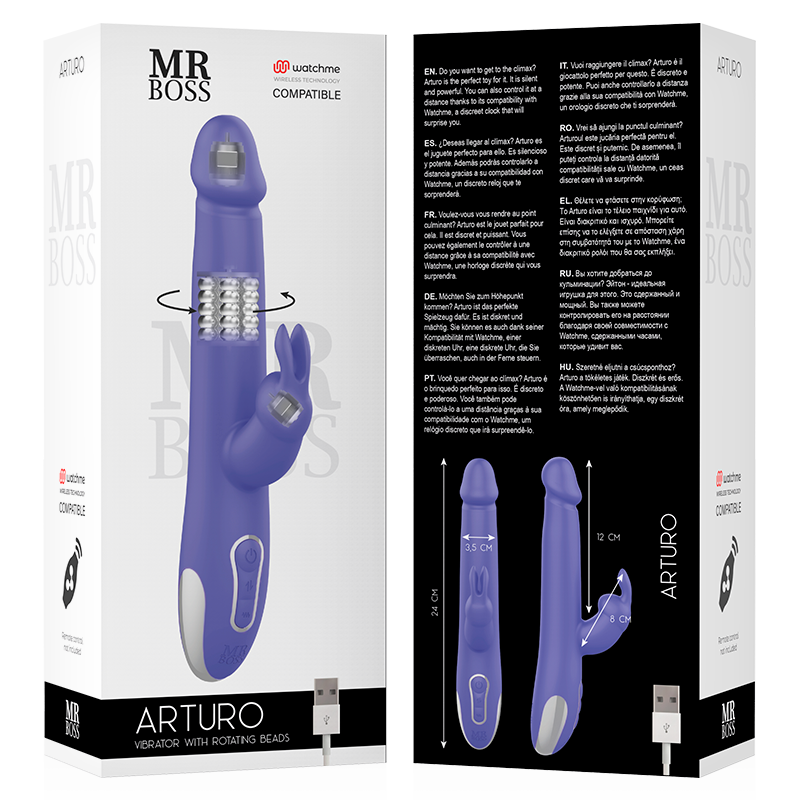 MR BOSS - ARTURO VIBRATOR AND ROTATING + WATCHME REMOTE CONTROL