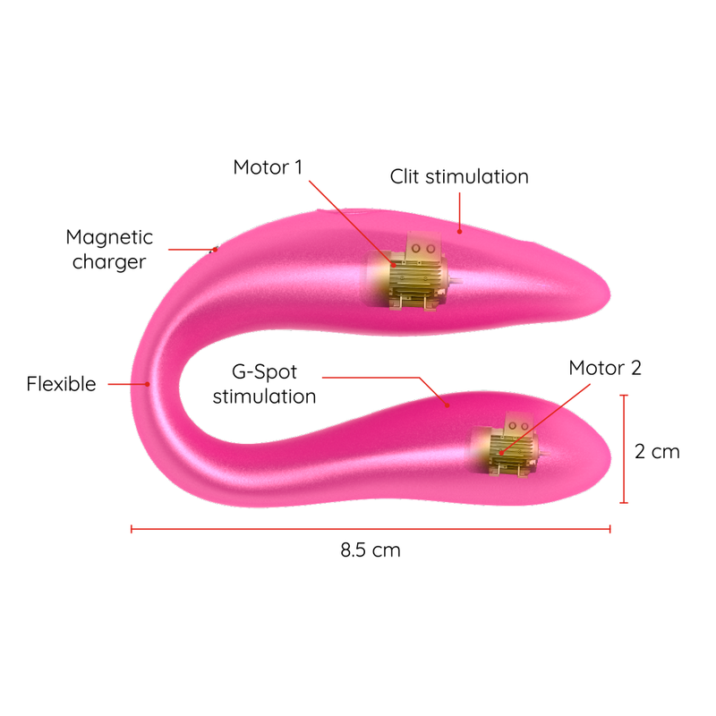 ONINDER - LISBON G-SPOT & CLITORAL STIMULATOR PINK - FREE APP